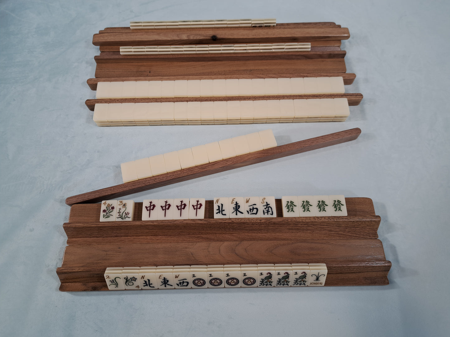 Mah Jongg Racks - Set of 4 Just Racks, Solid Walnut