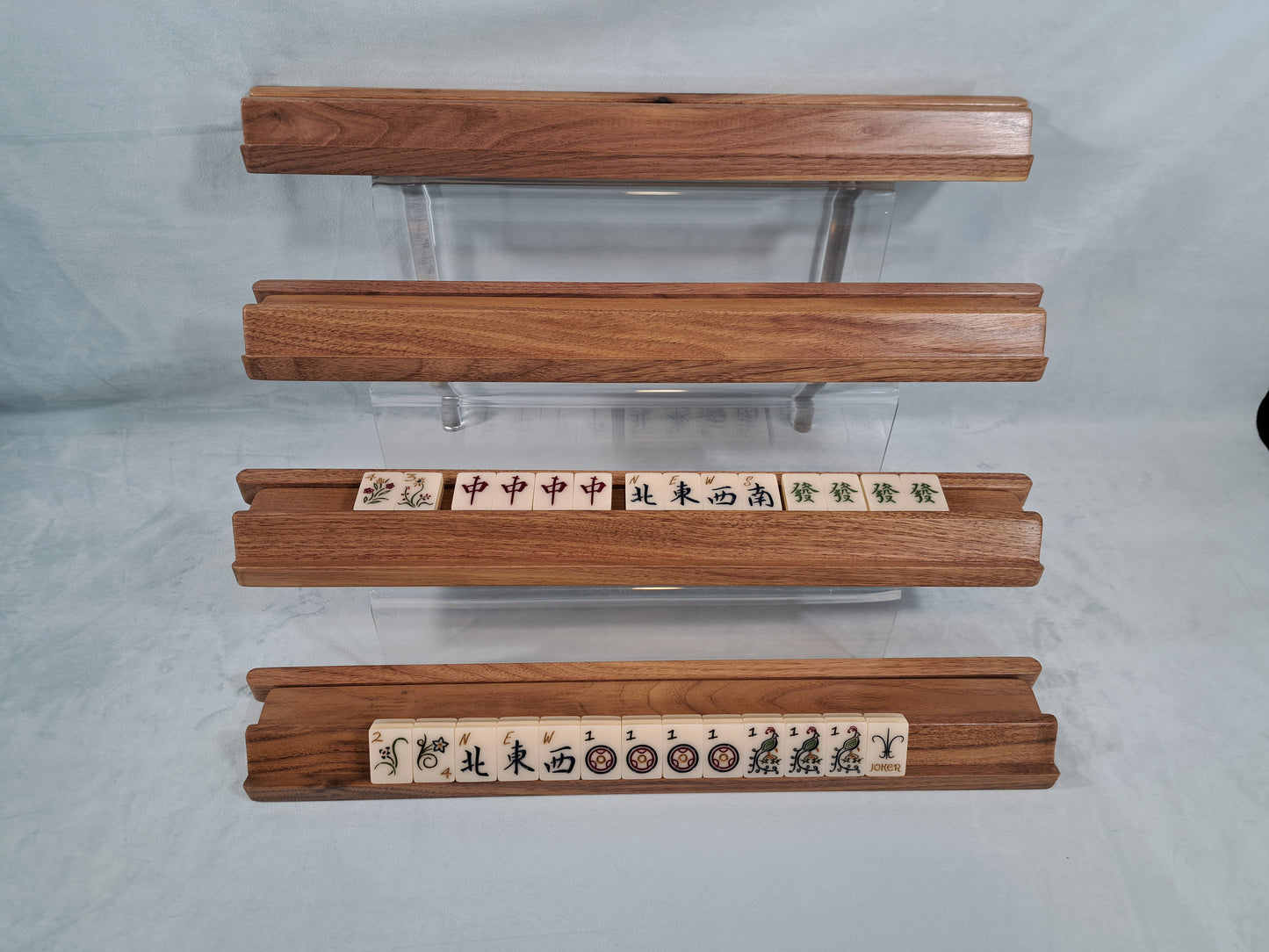 Mah Jongg Racks - Set of 4 Just Racks, Solid Walnut