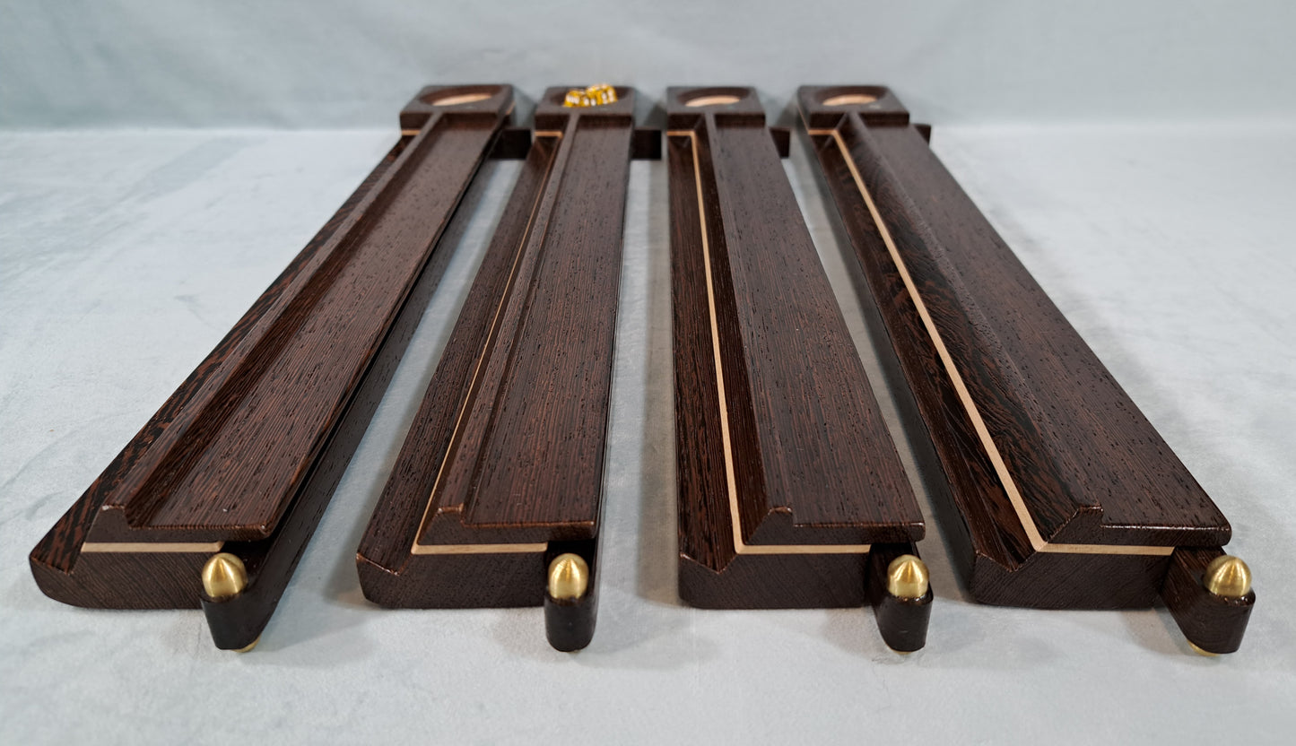 Mah Jongg Racks - Set of 4, YEN Edition, Wenge and Maple with Floating Integrated Pushers