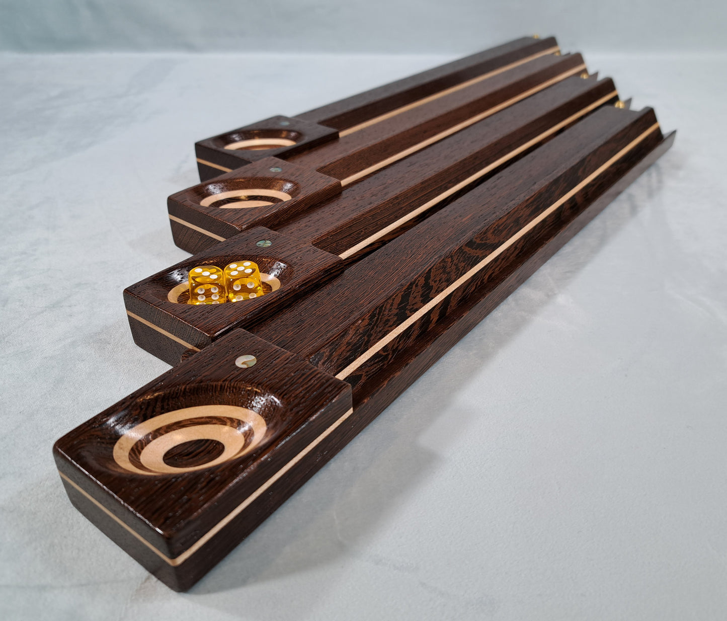 Mah Jongg Racks - Set of 4, YEN Edition, Wenge and Maple with Floating Integrated Pushers