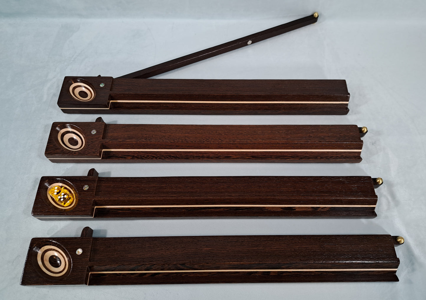 Mah Jongg Racks - Set of 4, YEN Edition, Wenge and Maple with Floating Integrated Pushers