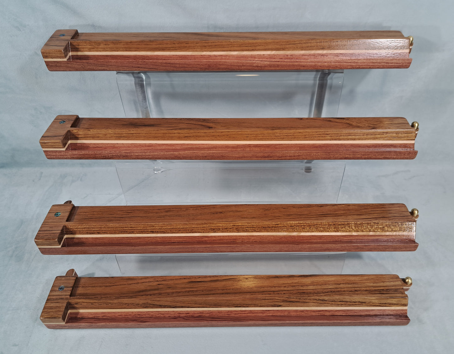 Mah Jongg Racks - Ashland Edition, Jatoba, Maple and Bubinga with Floating Integrated Pushers