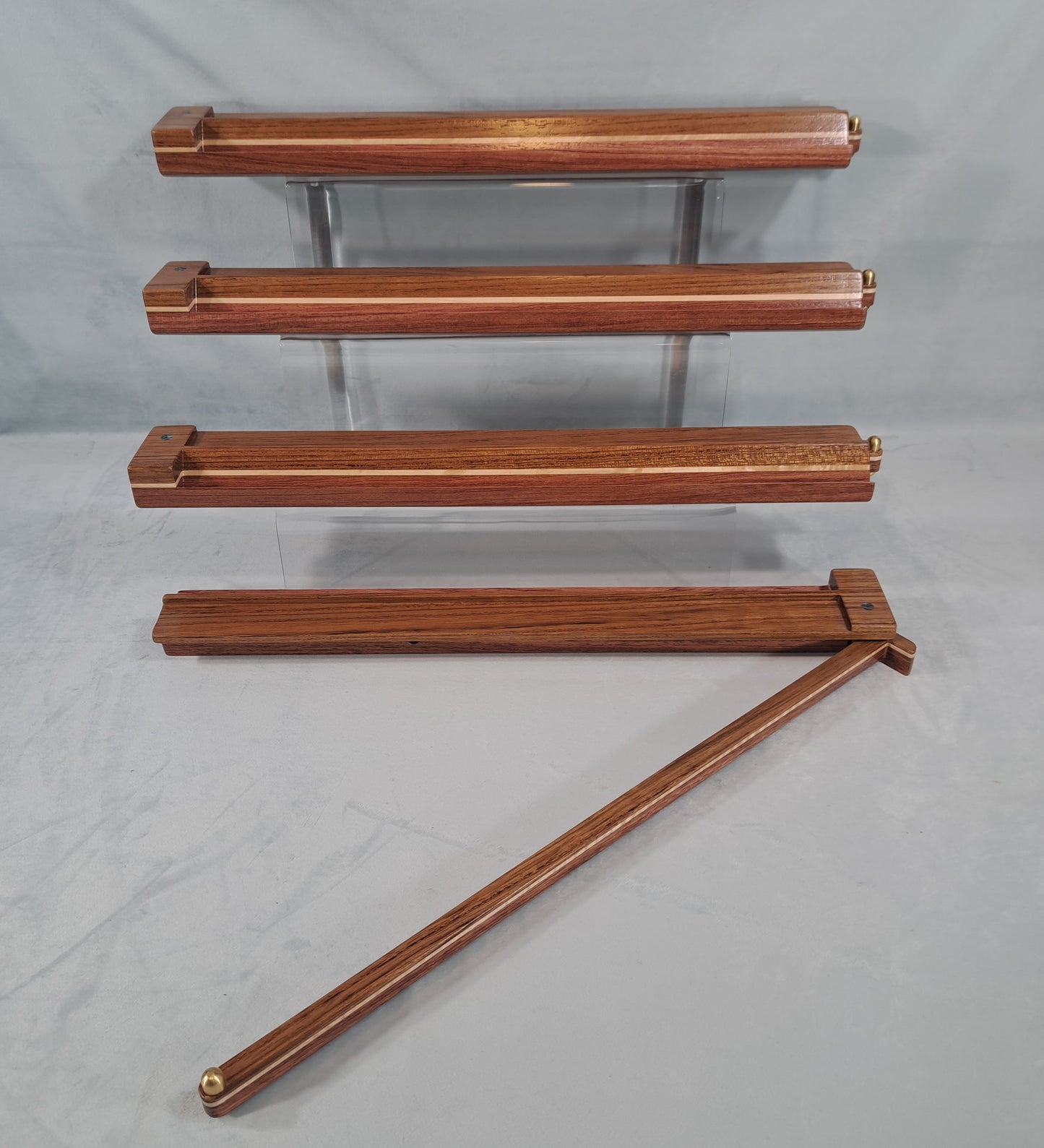 Mah Jongg Racks - Ashland Edition, Jatoba, Maple and Bubinga with Floating Integrated Pushers