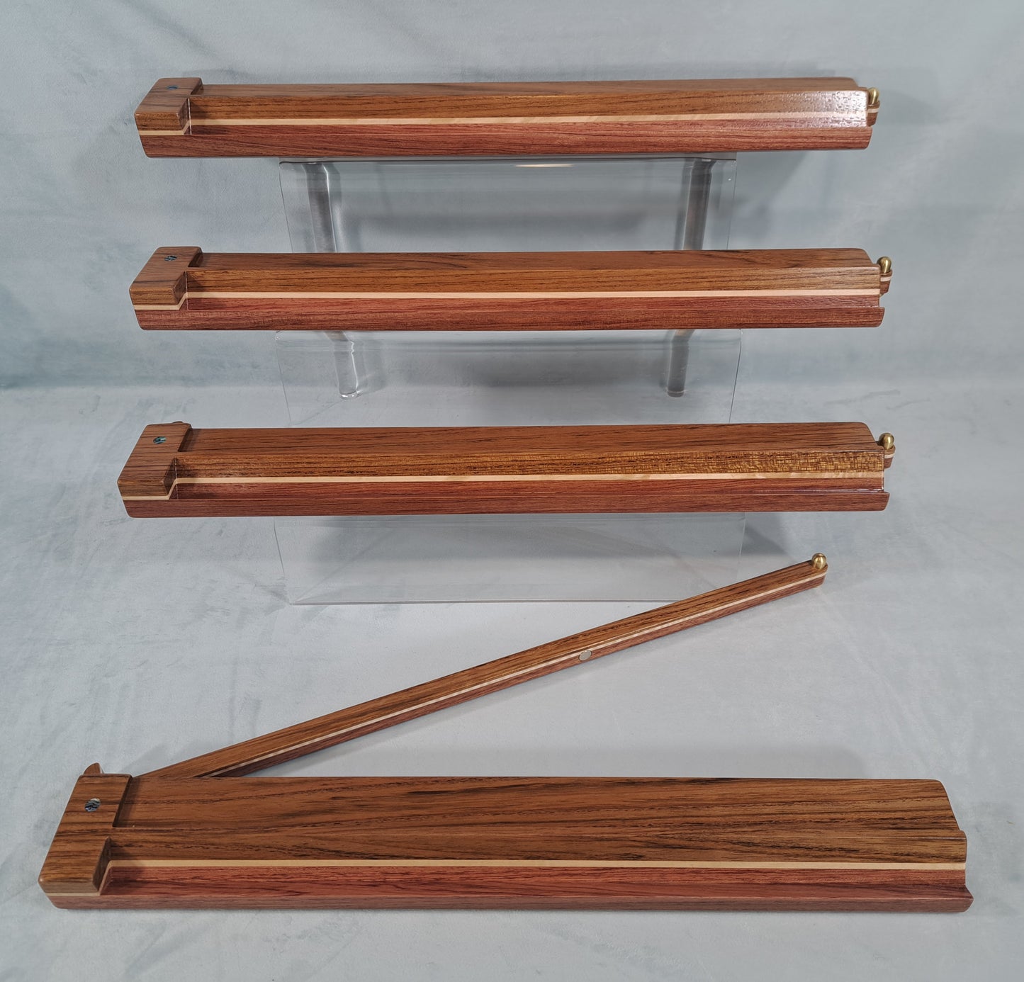 Mah Jongg Racks - Ashland Edition, Jatoba, Maple and Bubinga with Floating Integrated Pushers