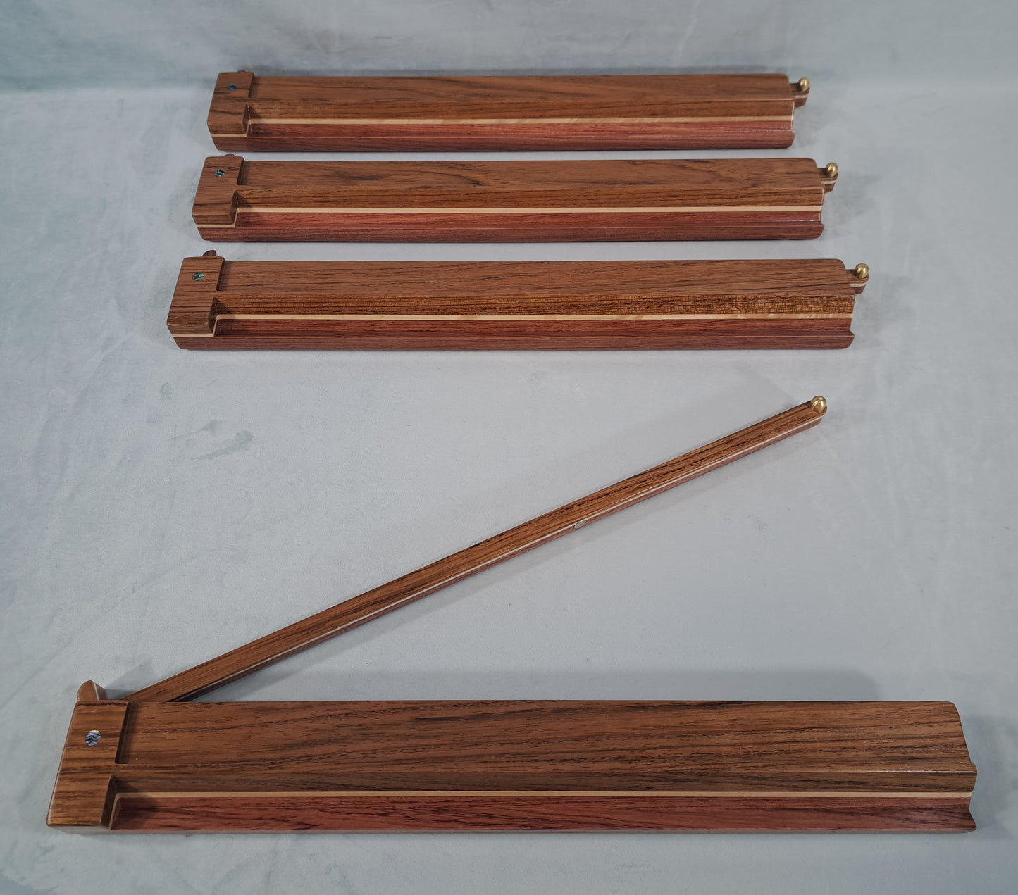 Mah Jongg Racks - Ashland Edition, Jatoba, Maple and Bubinga with Floating Integrated Pushers