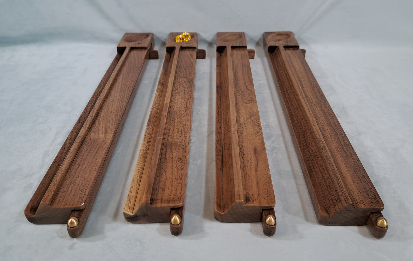 Mah Jongg Racks - Set of 4, YEN Edition, Walnut with Floating Integrated Pushers