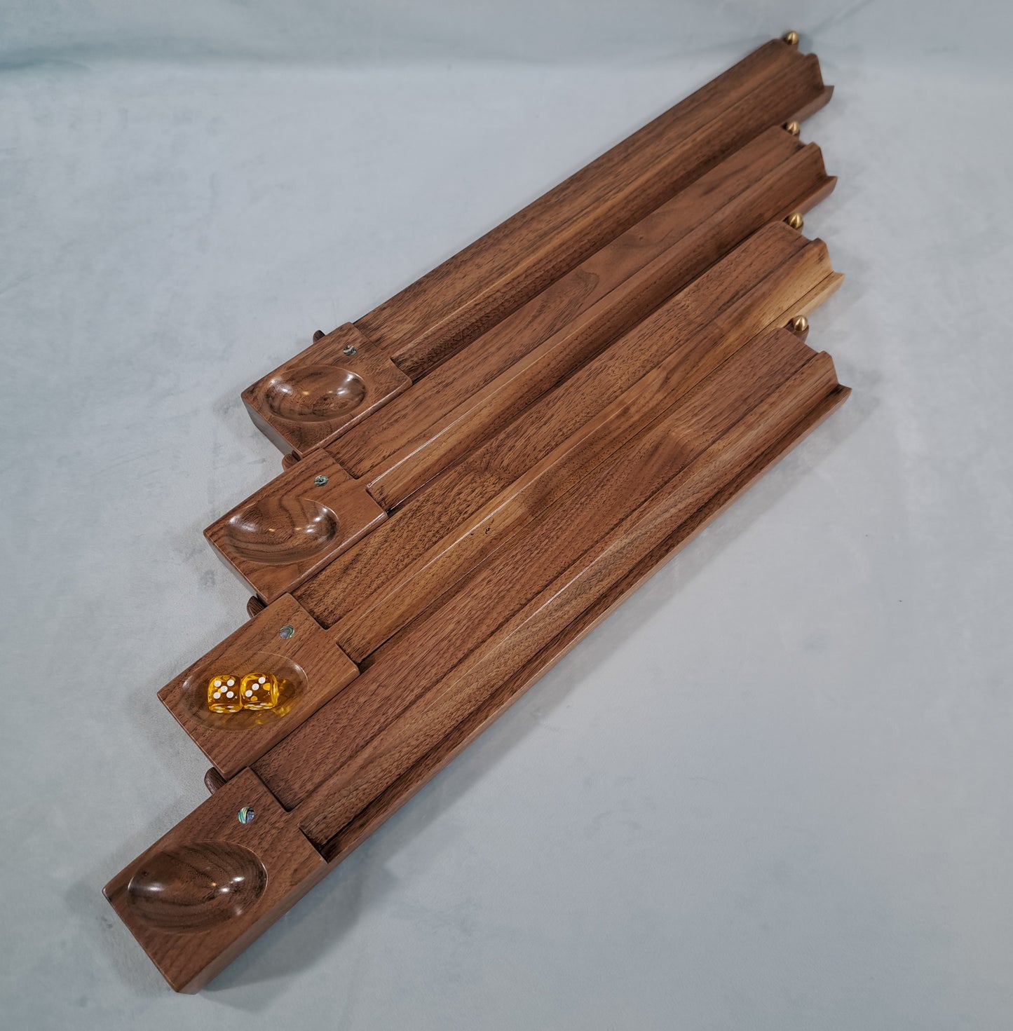 Mah Jongg Racks - Set of 4, YEN Edition, Walnut with Floating Integrated Pushers