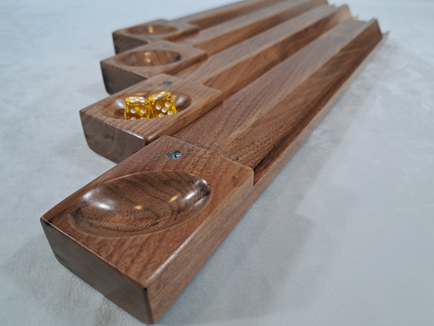 Mah Jongg Racks - Set of 4, YEN Edition, Walnut with Floating Integrated Pushers