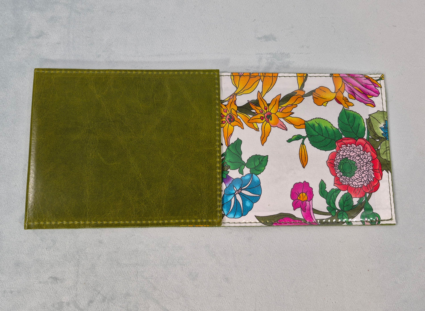 Leather and Silk Mah Jongg Card Cover, For large mah jongg card