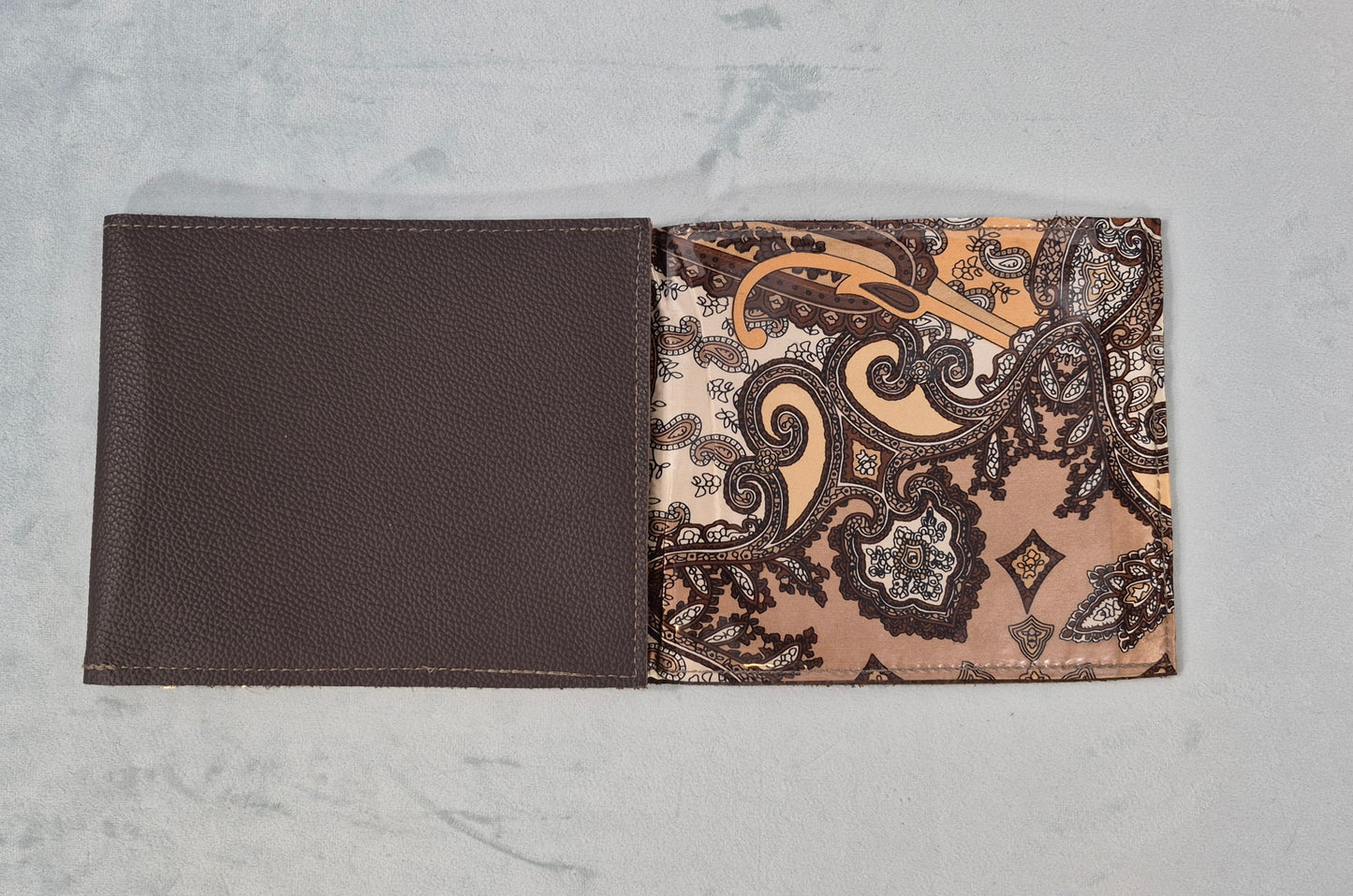 Leather and Silk Mah Jongg Card Cover, For large mah jongg card