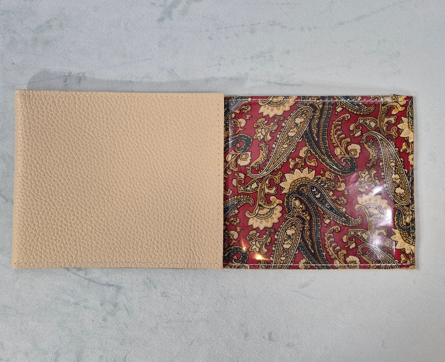 Leather and Silk Mah Jongg Card Cover, For large mah jongg card