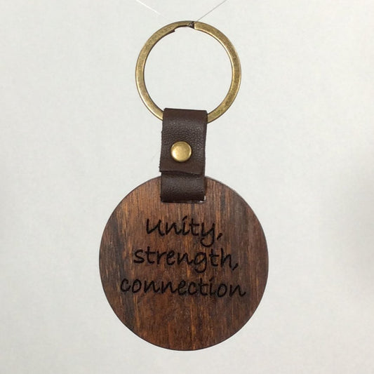 Tree of Life, Double-sided Walnut - Unity, Strength, Connection Keychain